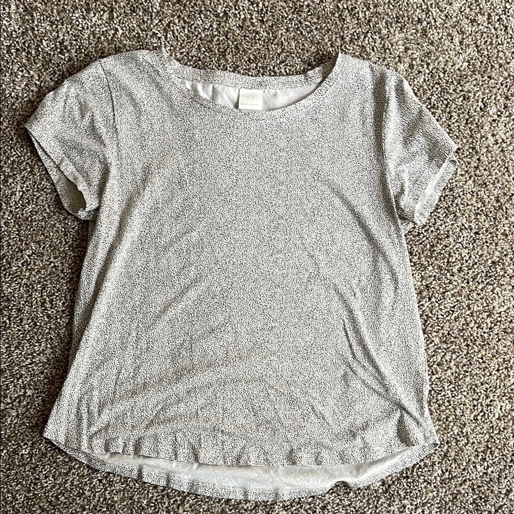 Women's White and Black Polka Dot Top